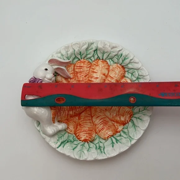 Vintage Palm Tree Company Bunny Carrot Plate Easter Spring Made in Taiwan - Picture 16 of 16
